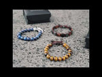 Pulsera De Hombre HAWK'S EYE Double Bead - Piedras Multicolores